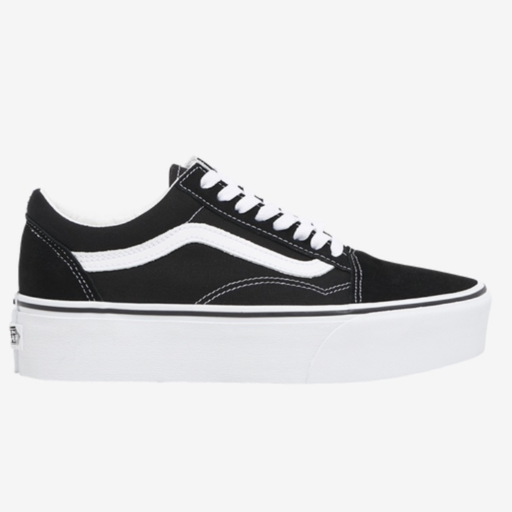 Black Platform Vans Sneakers - 7